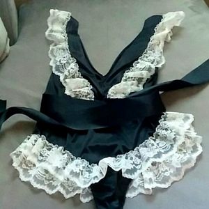 French Maid style vintage teddy romper